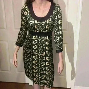 Vintage Diane Von Furstenberg Steffi Chain Link Silk Evening Empire Dress Size 2